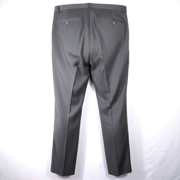 Calvin Klein Mens 33x30 Dress Pants Polyester Viscose Gray Flat Front Trousers - Picture 2 of 5